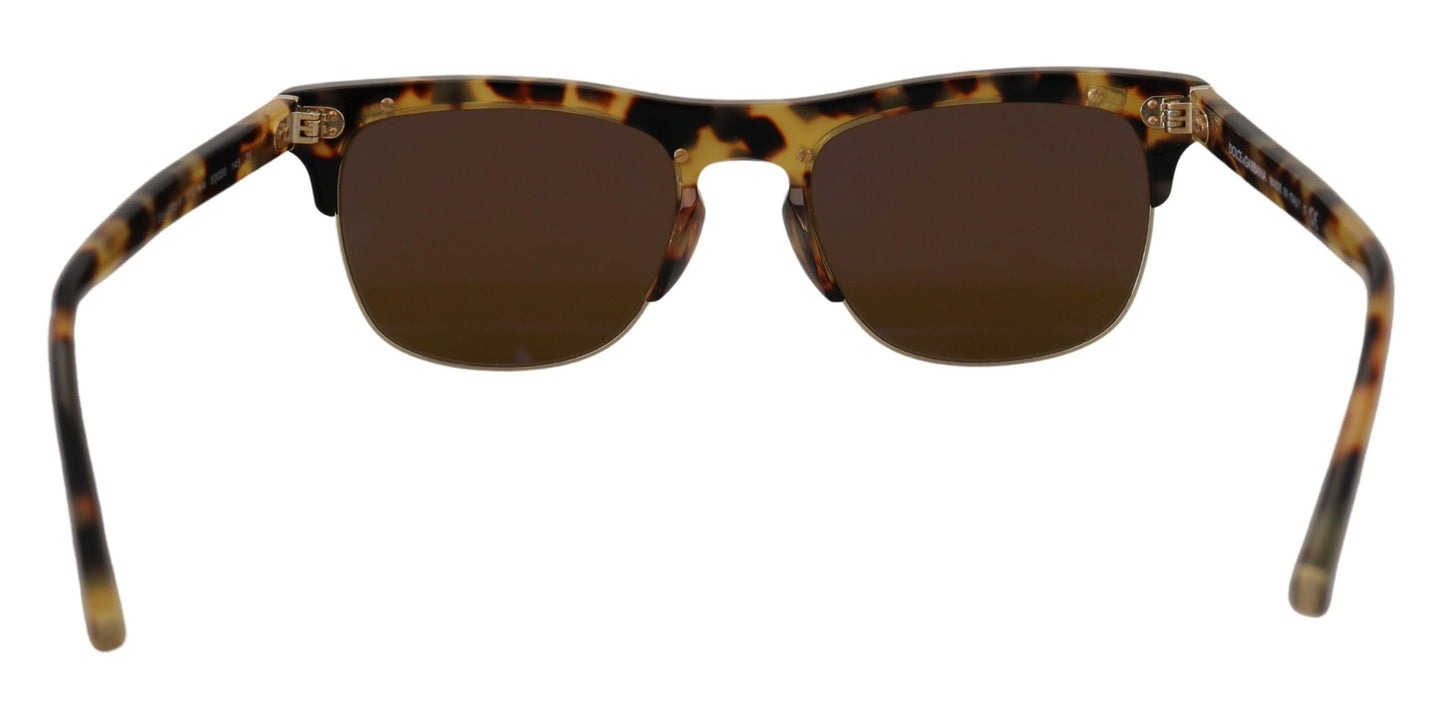 Lunettes de soleil Dolce & Gabbana en acétate marron doré Havane DG430A