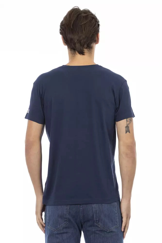 Trussardi Action Blue Cotton Men's V-Neck T-Shirt