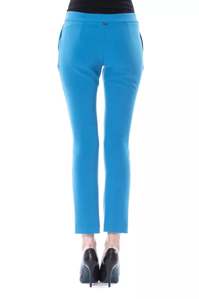 BYBLOS Light Blue Polyester Women Skinny Pant