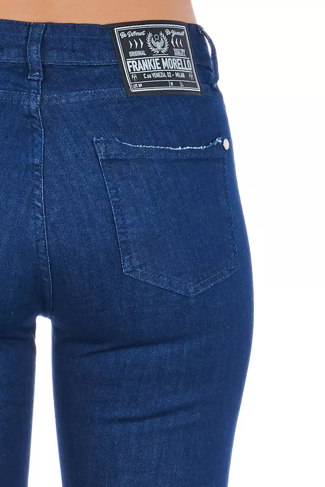 Frankie Morello Damen Skinny Jeans aus blauer Baumwolle