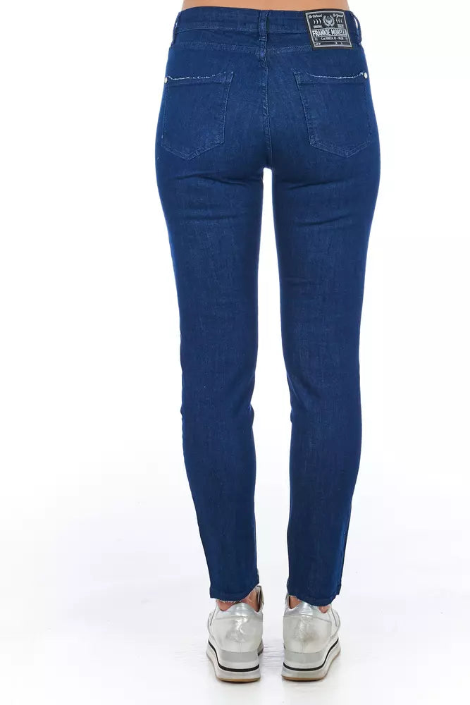 Frankie Morello Damen Skinny Jeans aus blauer Baumwolle
