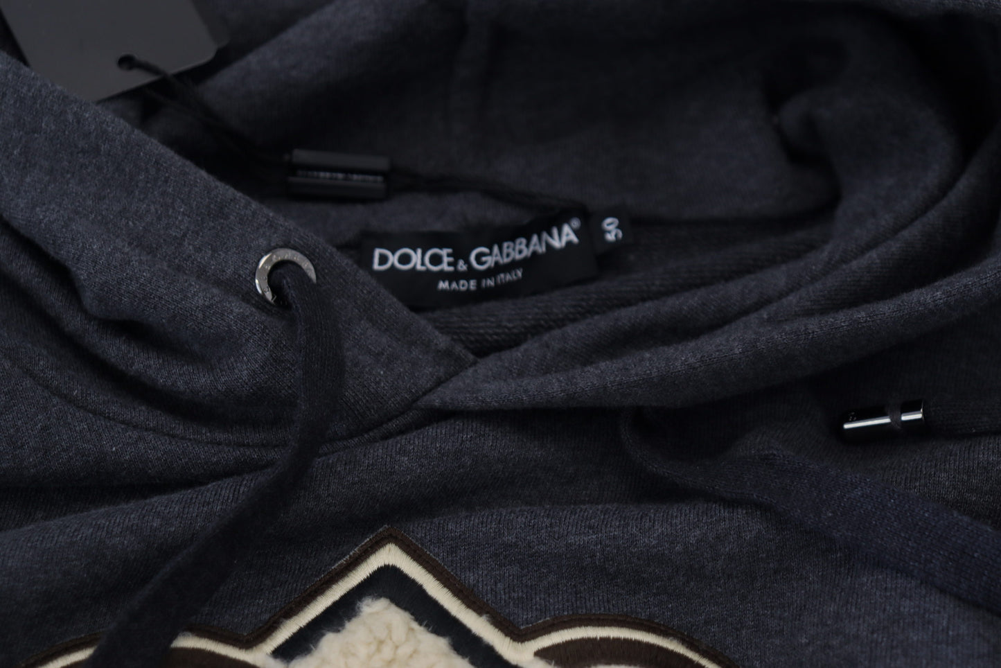 Dolce & Gabbana Gray Logo Cotton Hooded Sweatshirt Sweater