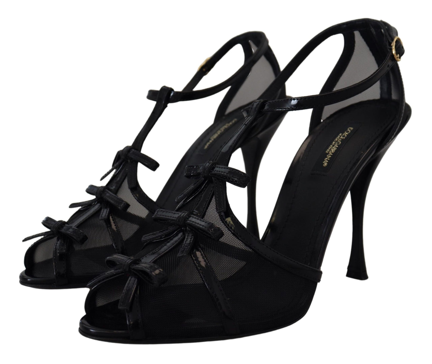 Dolce & Gabbana Schwarze Stiletto High Heels Sandalen Schuhe
