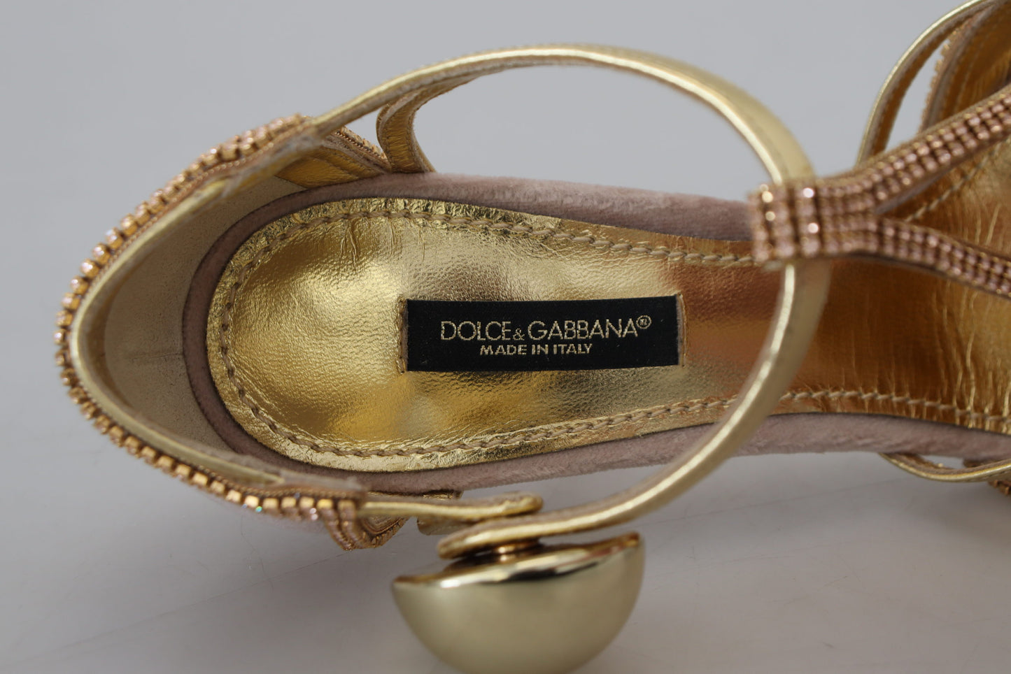 Escarpins Dolce & Gabbana à talons et brides en T en cristal rose