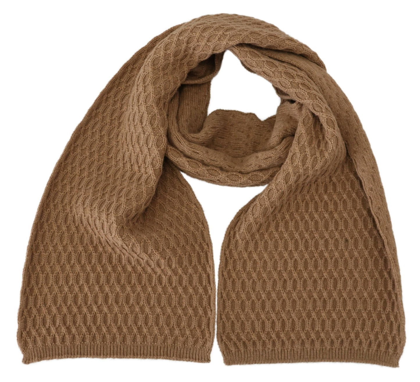 Écharpe en tricot marron foncé Dolce & Gabbana en cachemire camel