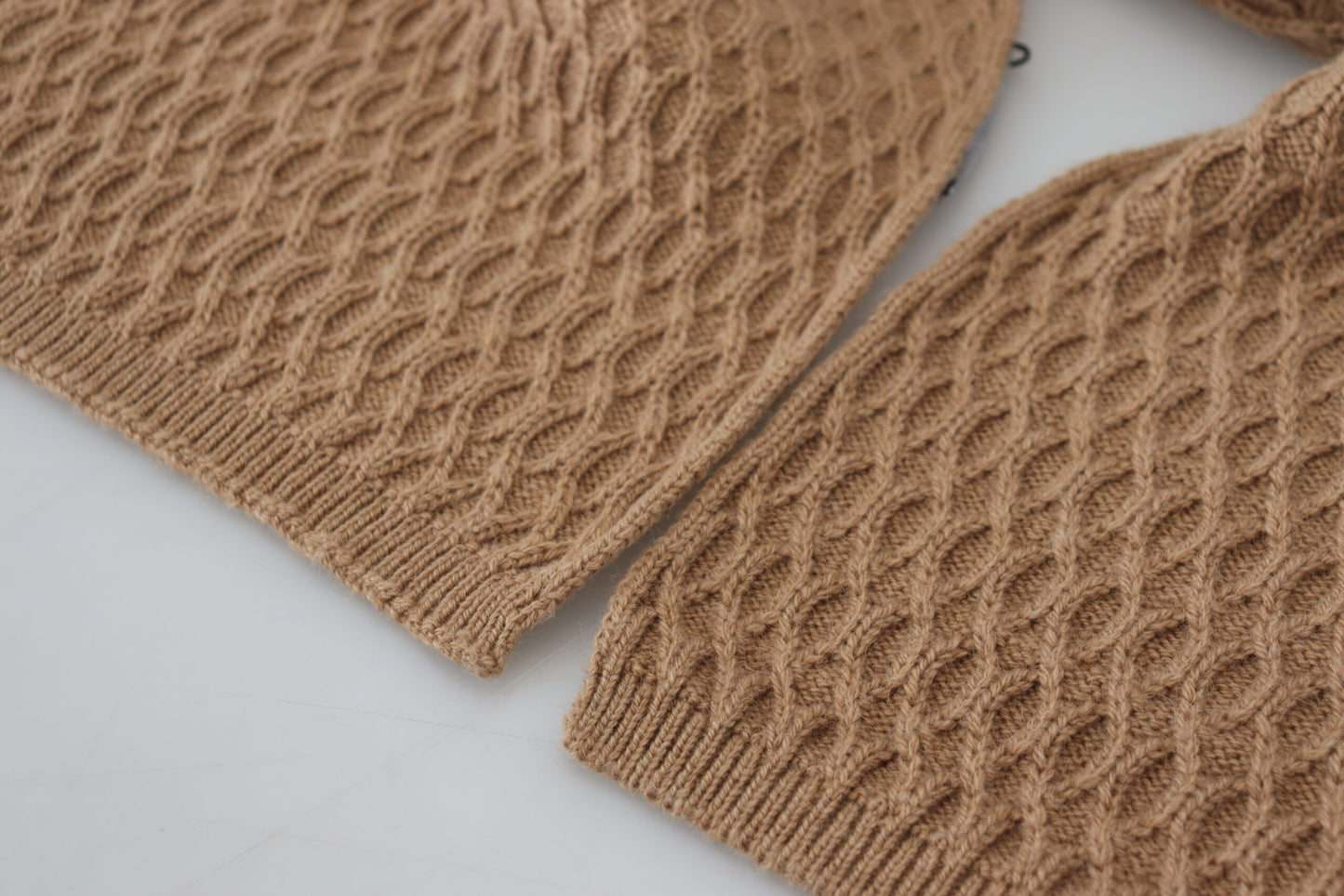 Écharpe en tricot marron foncé Dolce & Gabbana en cachemire camel