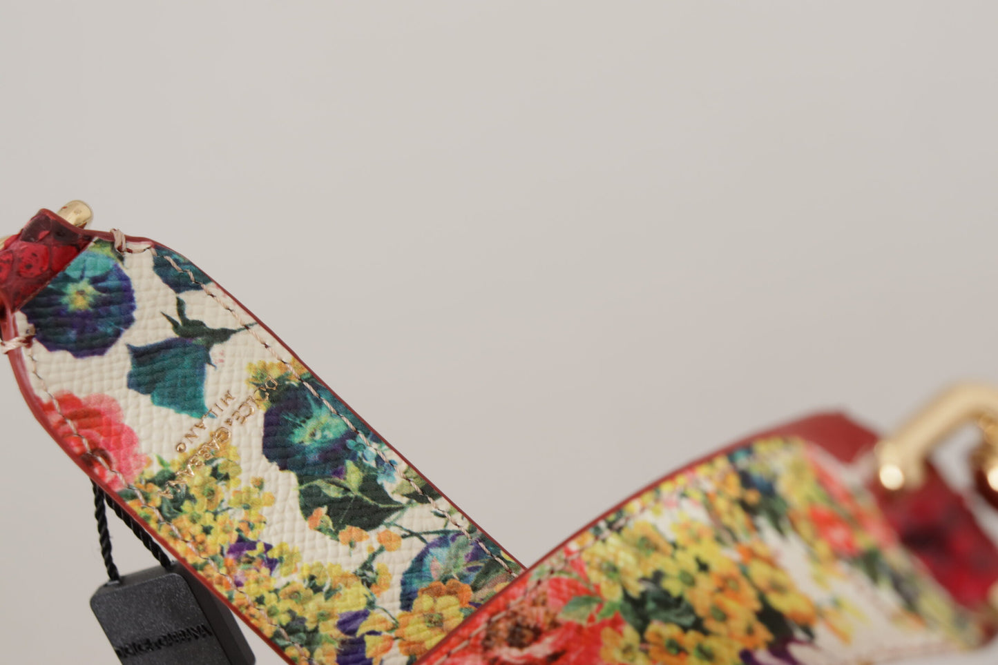 Dolce & Gabbana – Wendbarer Schultergurt aus rotem exotischem Leder mit Kristallen