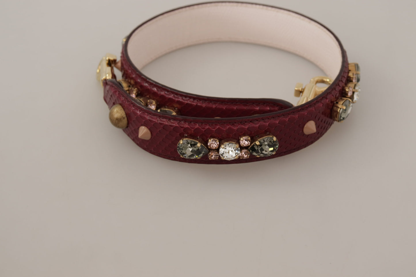 Sac bandoulière Dolce & Gabbana en cuir bordeaux avec cristaux