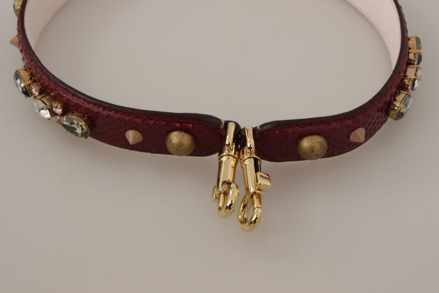 Sac bandoulière Dolce & Gabbana en cuir bordeaux avec cristaux