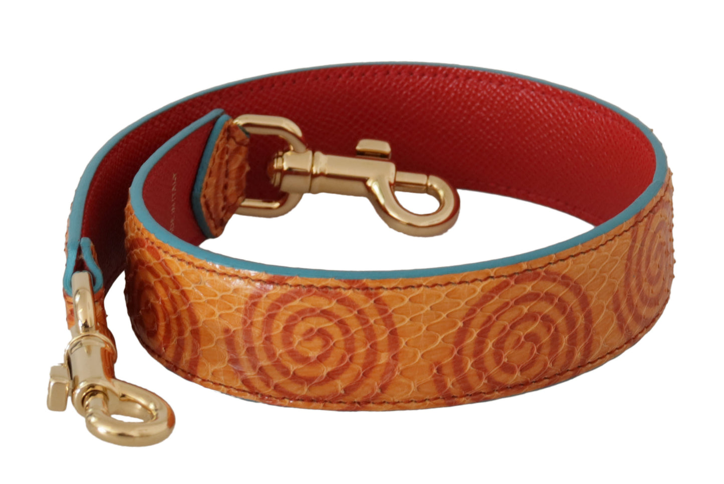 Sac à bandoulière Dolce & Gabbana en cuir orange à imprimé tourbillons