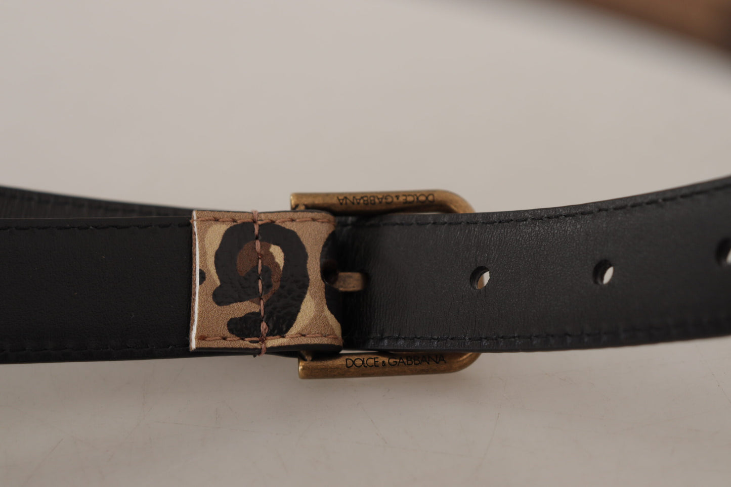 Ceinture à boucle en métal vintage à imprimé léopard marron Dolce & Gabbana