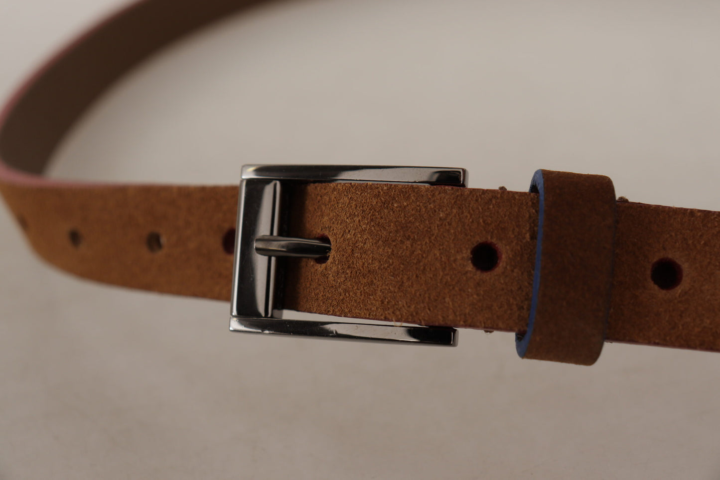 Ceinture à boucle en métal gravée du logo Dolce & Gabbana marron