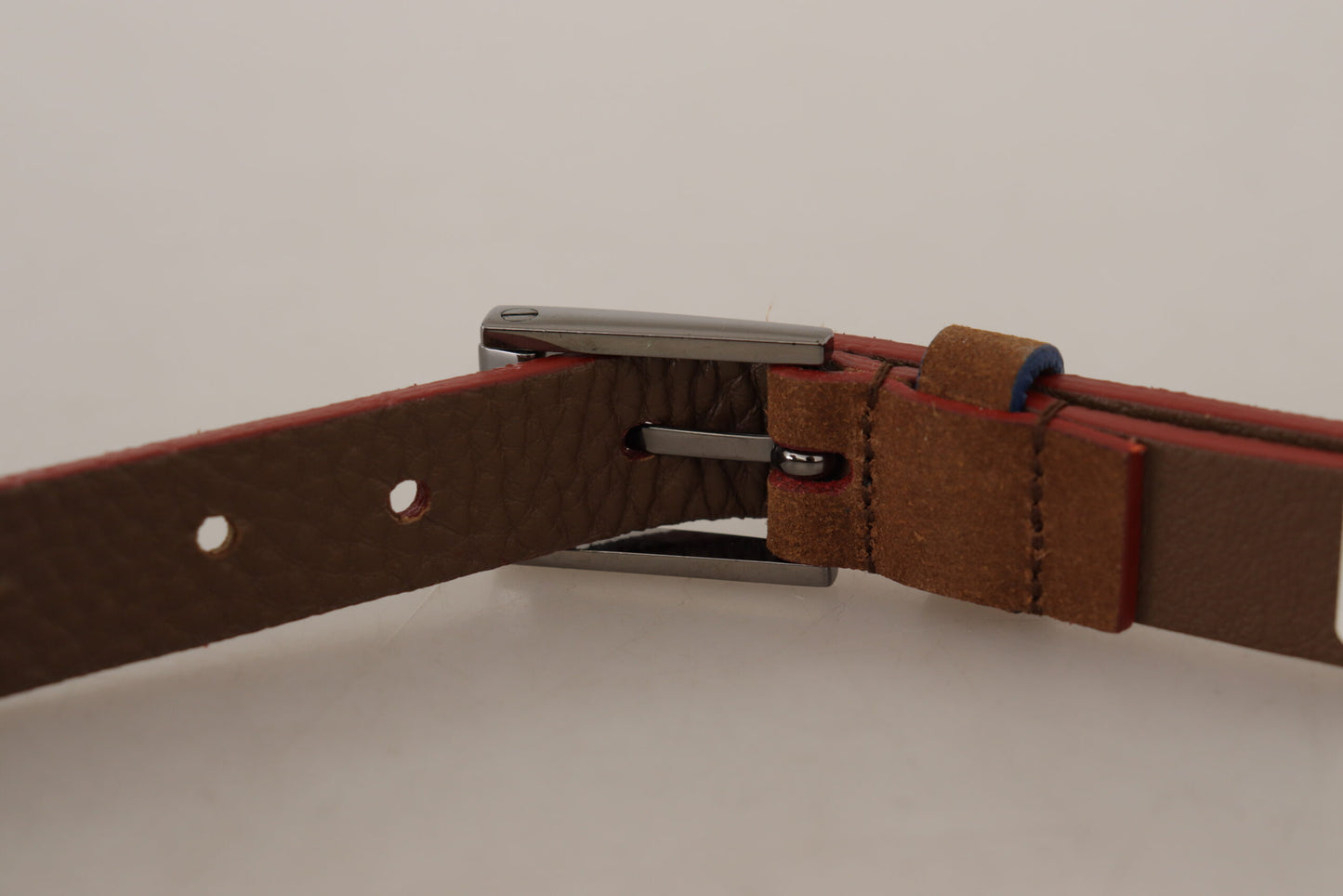 Ceinture à boucle en métal gravée du logo Dolce & Gabbana marron