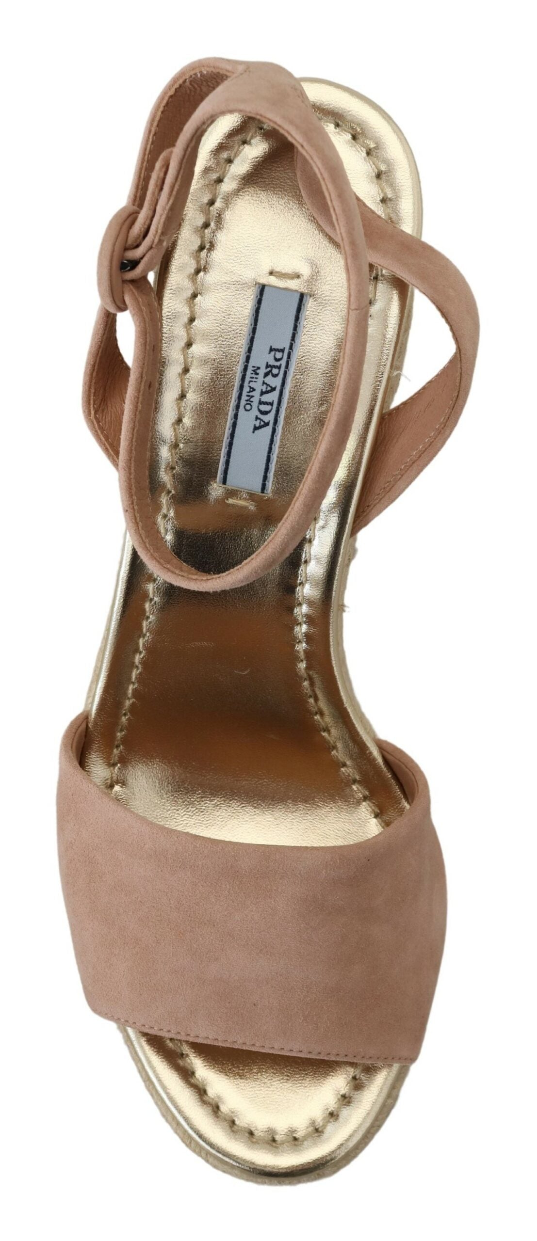 Sandales Prada à bride cheville en cuir suédé rose