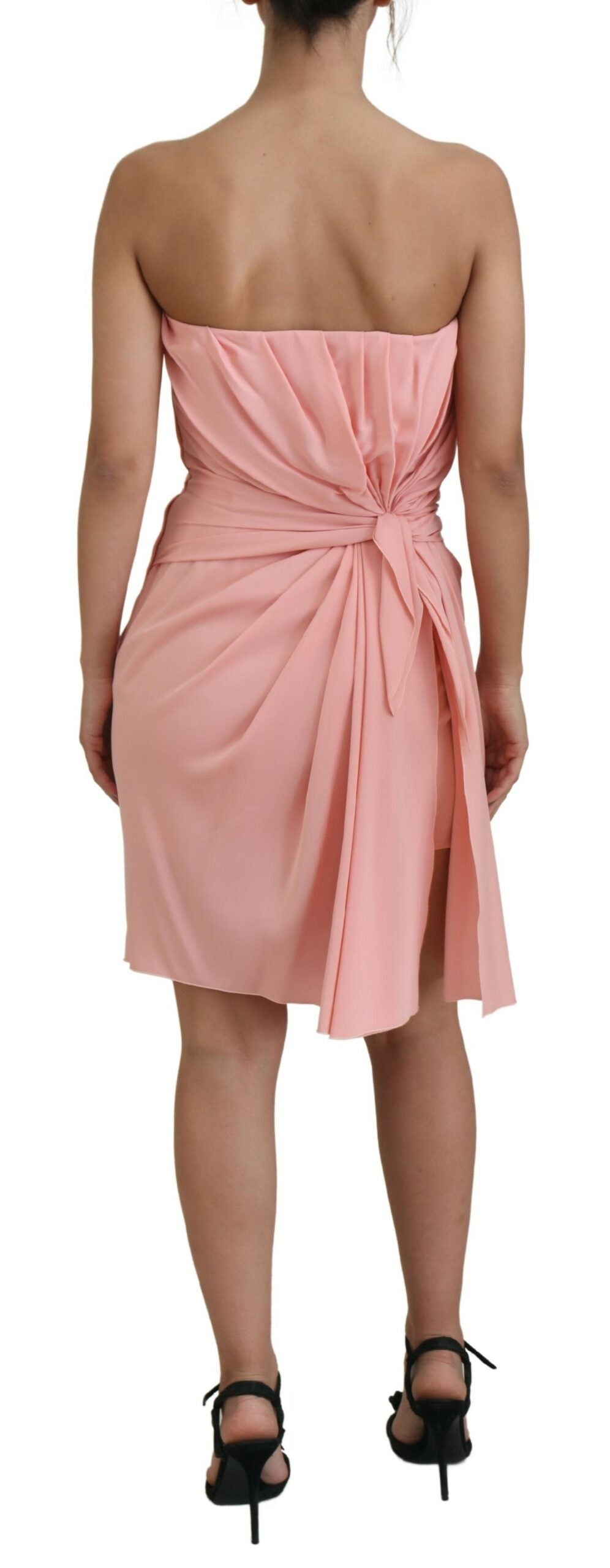 Robe fourreau bustier en soie stretch rose Dolce & Gabbana