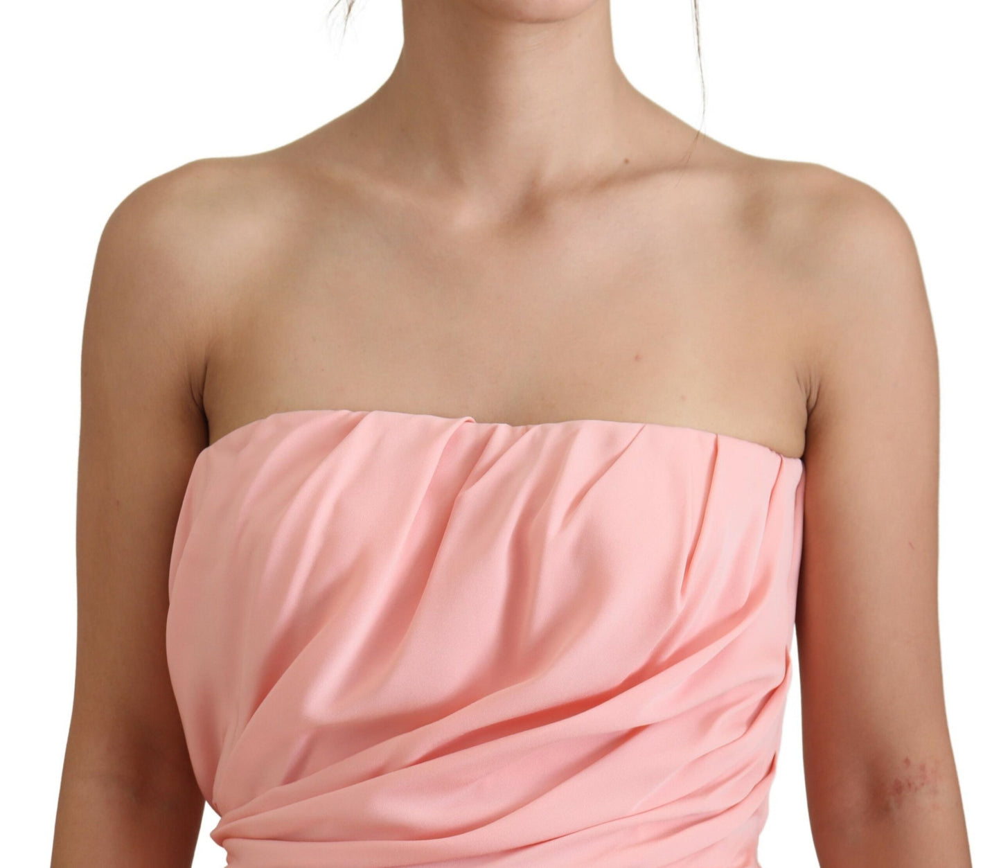 Robe fourreau bustier en soie stretch rose Dolce & Gabbana