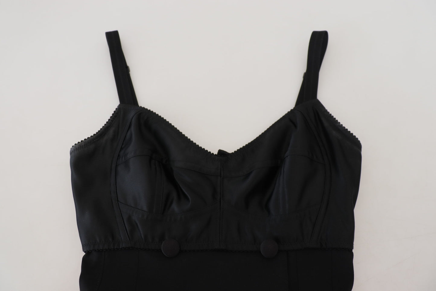 Dolce & Gabbana – Schwarzes, eng anliegendes Mini-Etuikleid aus Wollstretch