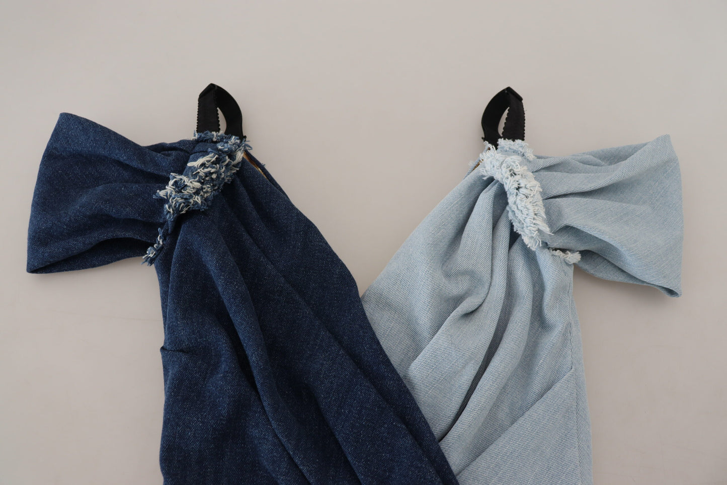 Dolce & Gabbana – Zweifarbiges blaues Patchwork-Minikleid aus Denim