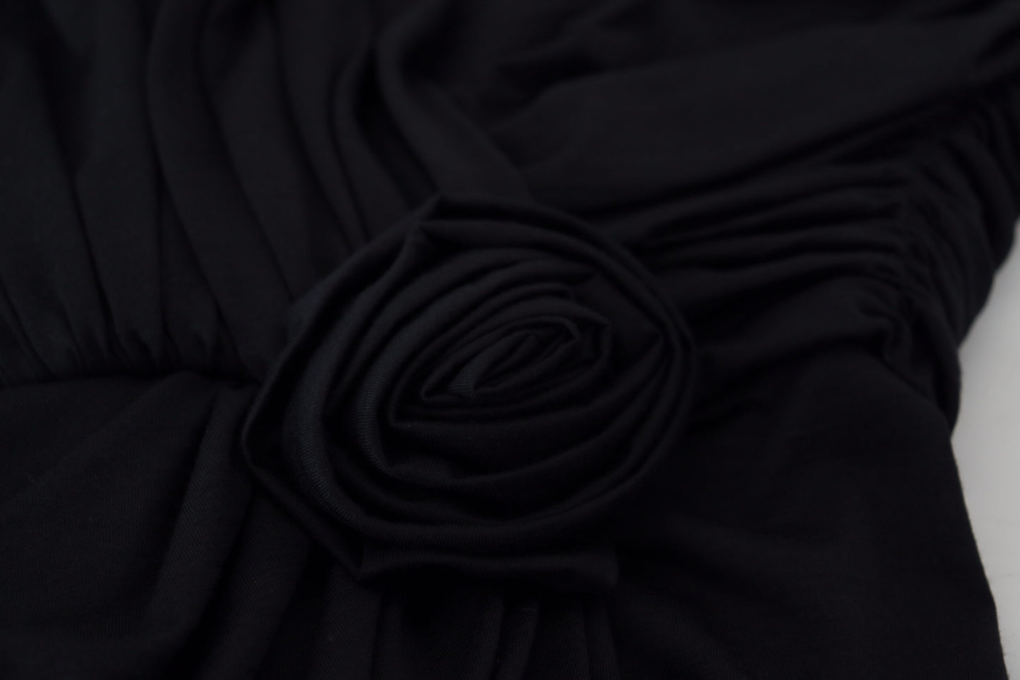 Robe fourreau portefeuille noire en laine à une épaule Dolce & Gabbana
