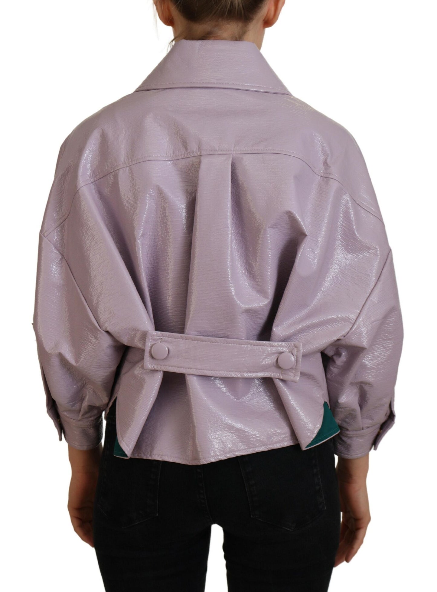 Veste courte boutonnée en coton violet Dolce & Gabbana
