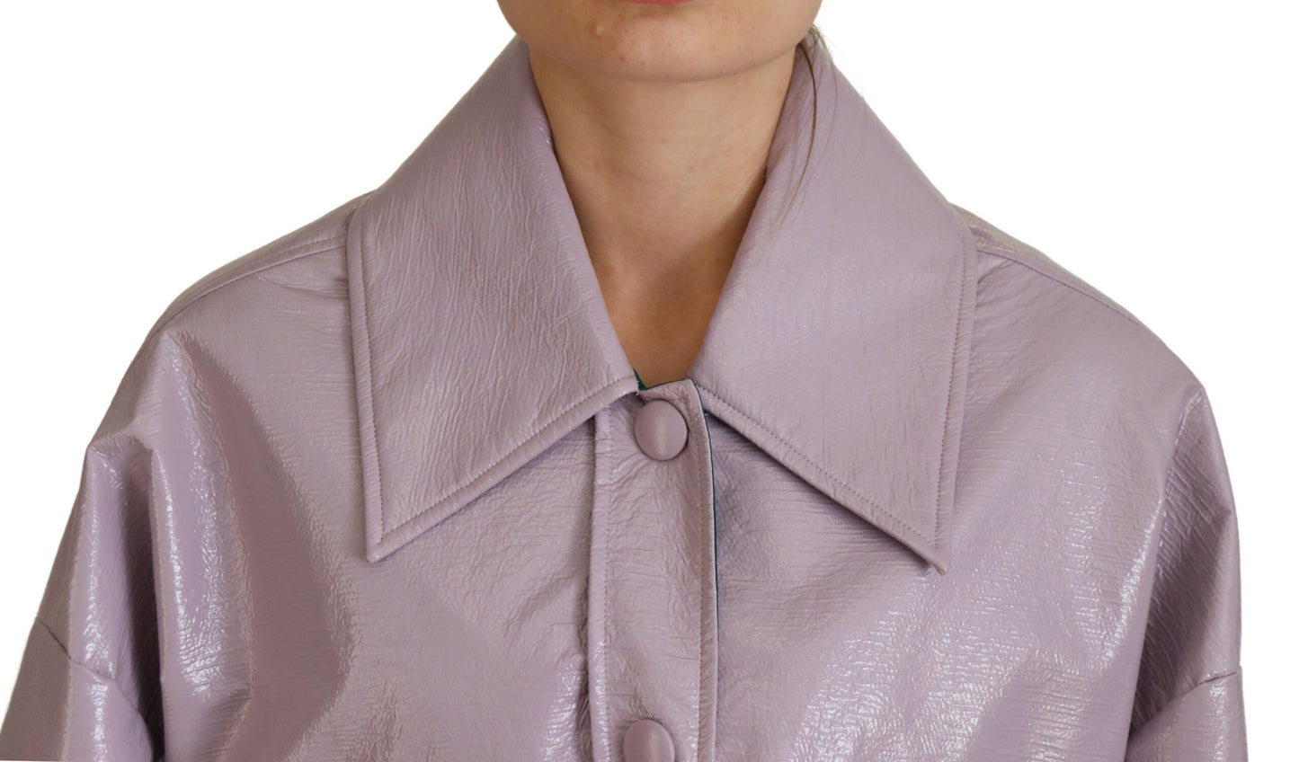 Veste courte boutonnée en coton violet Dolce & Gabbana