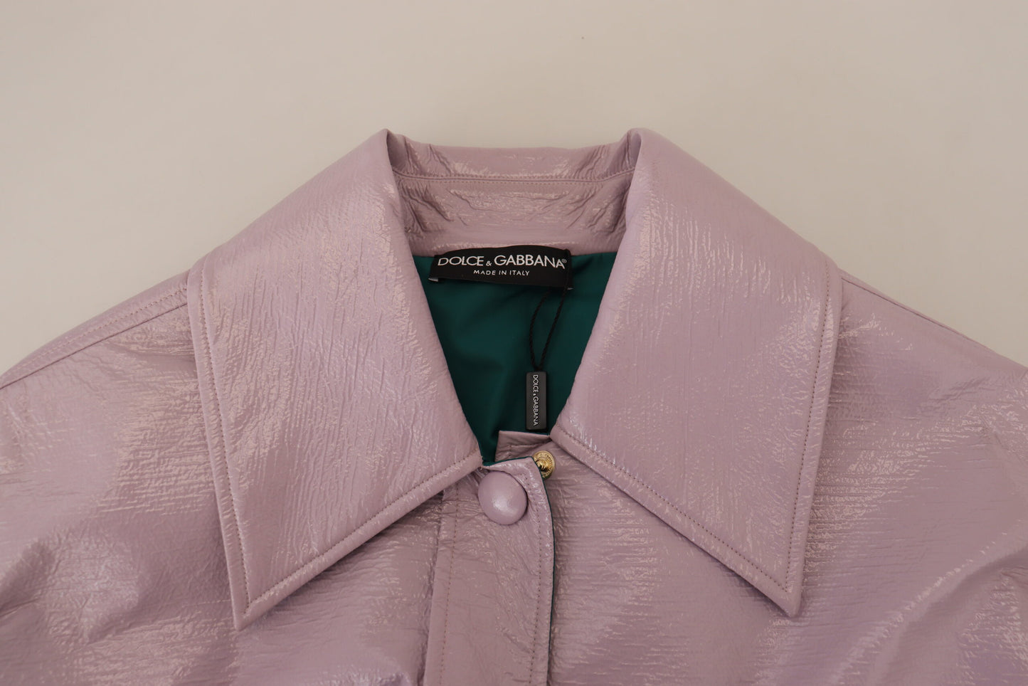 Veste courte boutonnée en coton violet Dolce & Gabbana