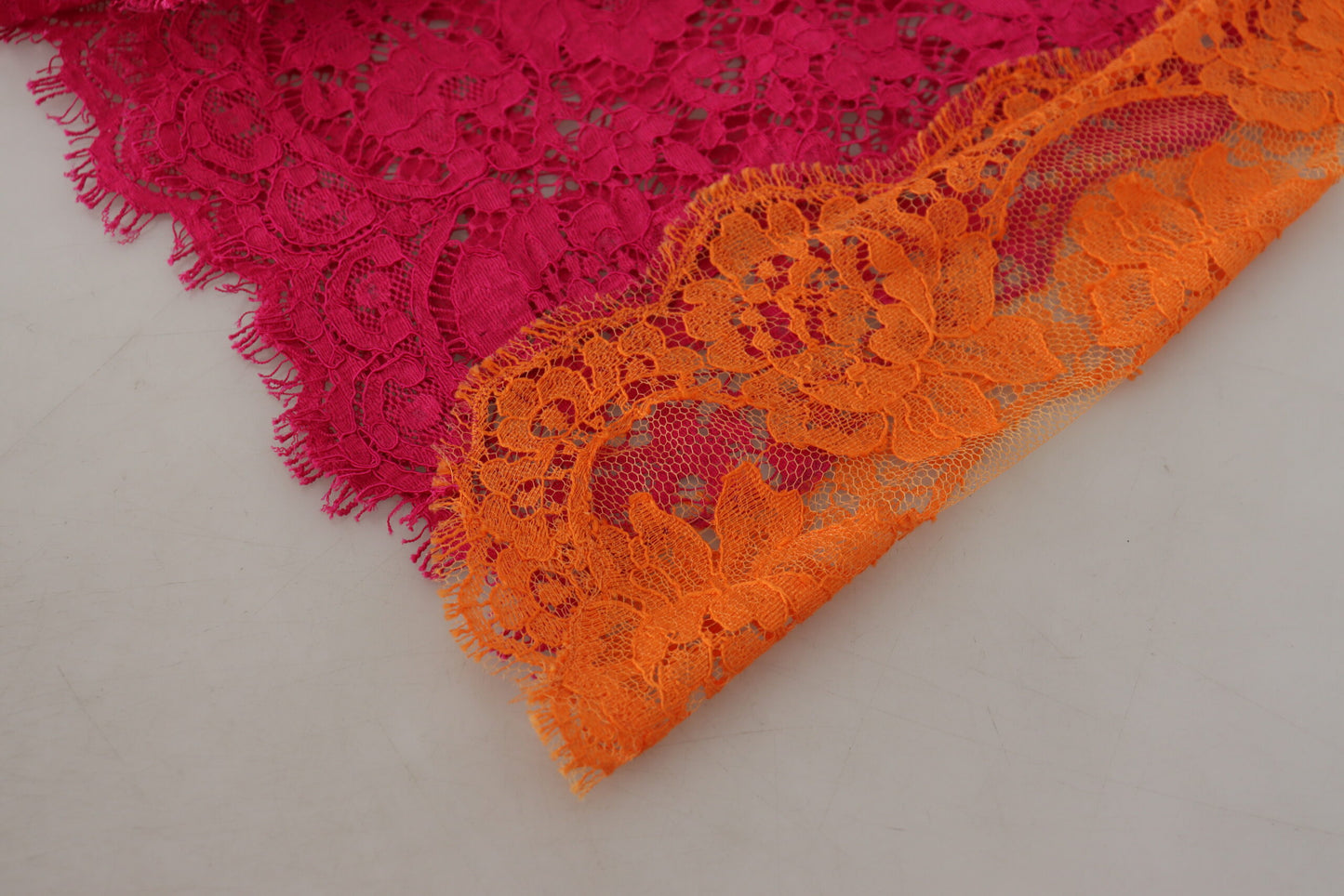 Dolce & Gabbana Pink-orangefarbene Shorts aus Baumwolle mit hoher Taille