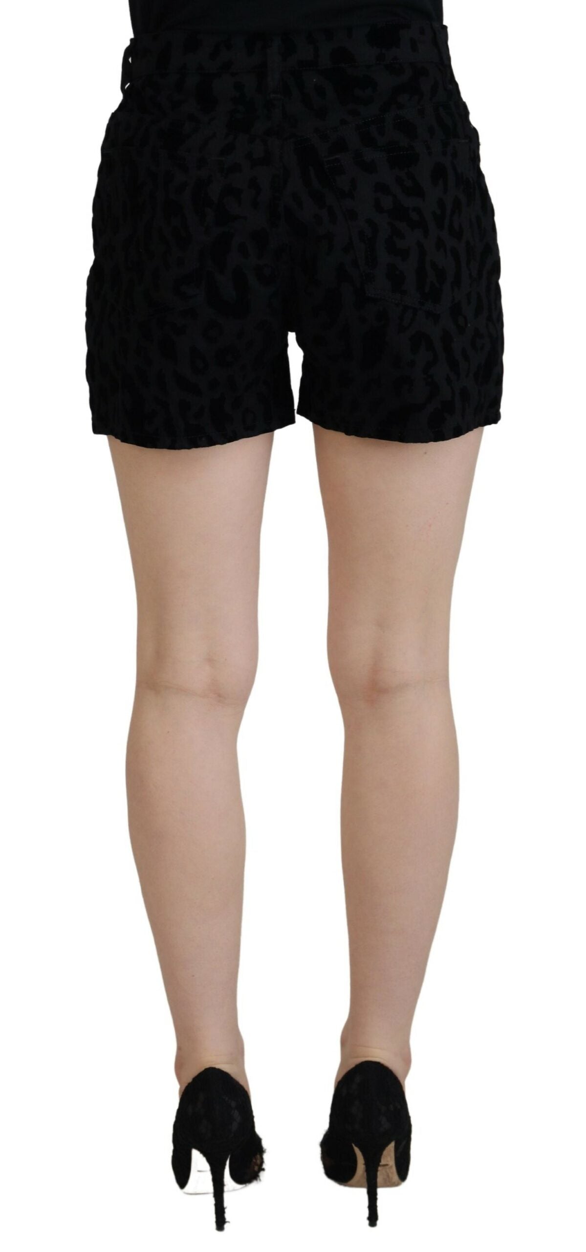 Short en denim noir extensible en coton Dolce & Gabbana