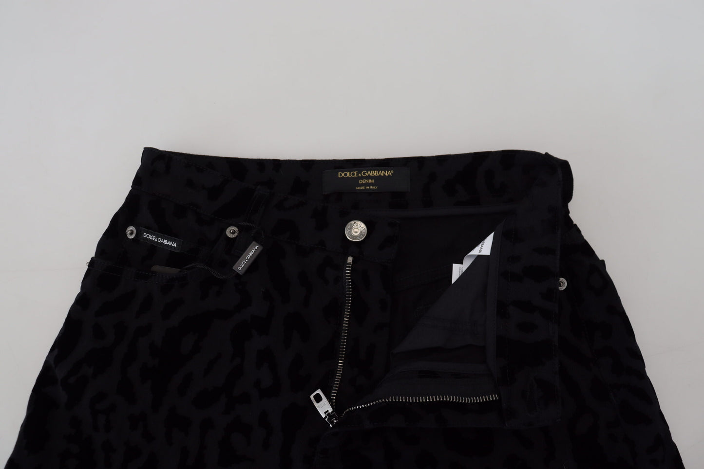 Short en denim noir extensible en coton Dolce & Gabbana