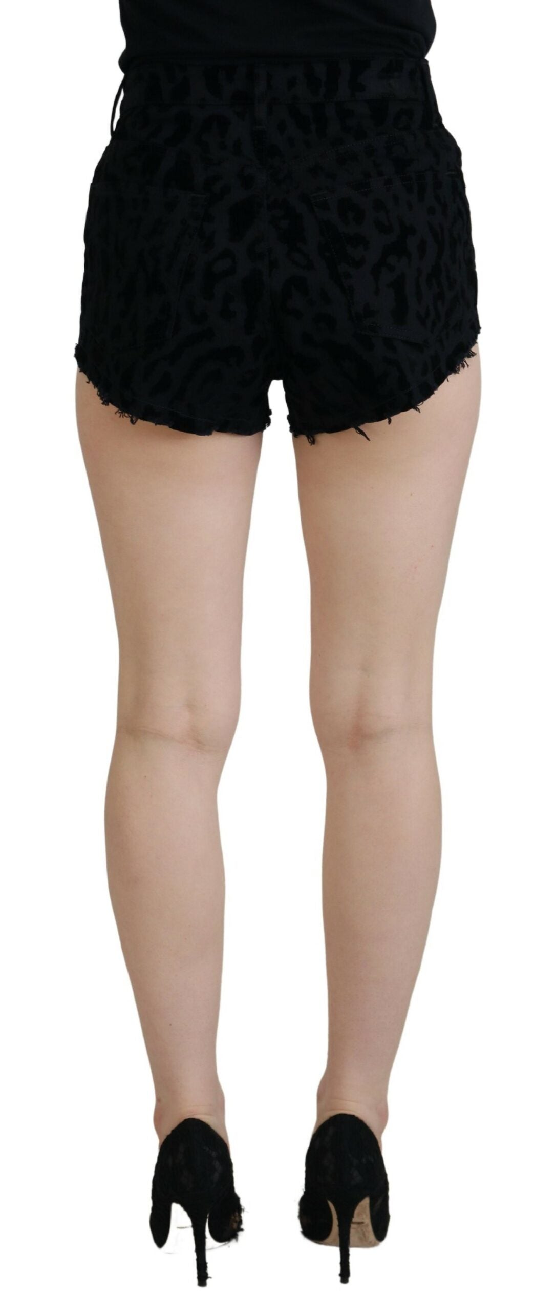 Short en denim noir extensible en coton Dolce & Gabbana