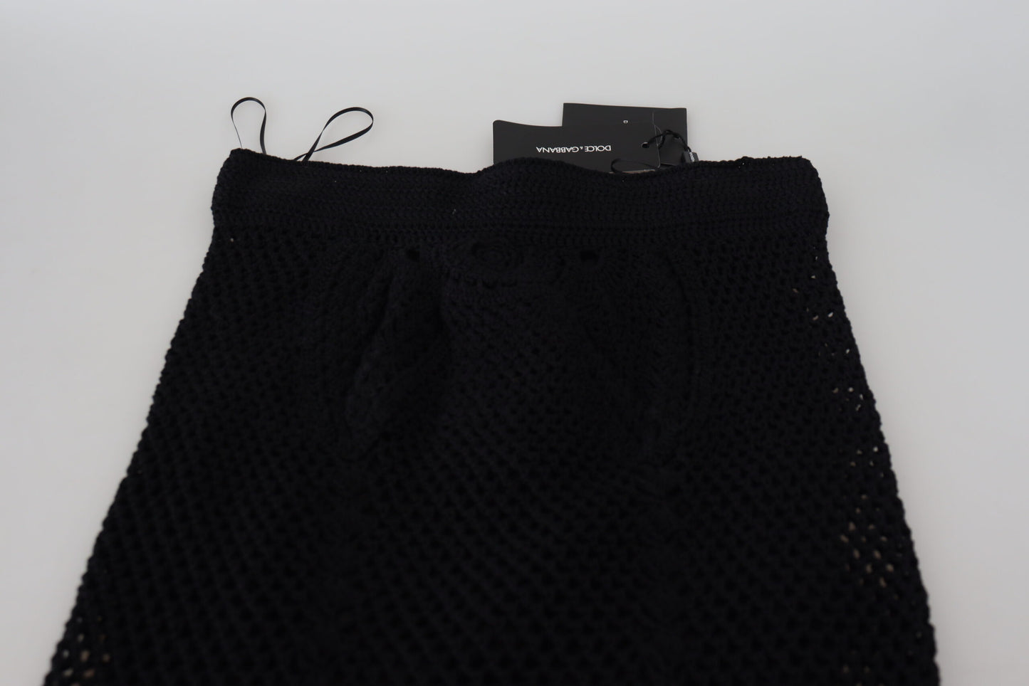 Jupe sirène taille haute en coton tricoté noir Dolce & Gabbana