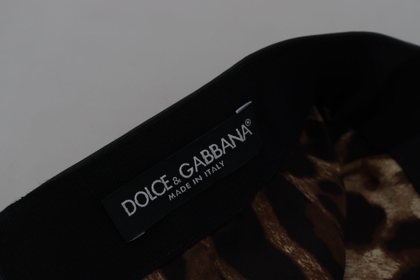 Mini-jupe trapèze en cuir d'agneau noir Dolce & Gabbana
