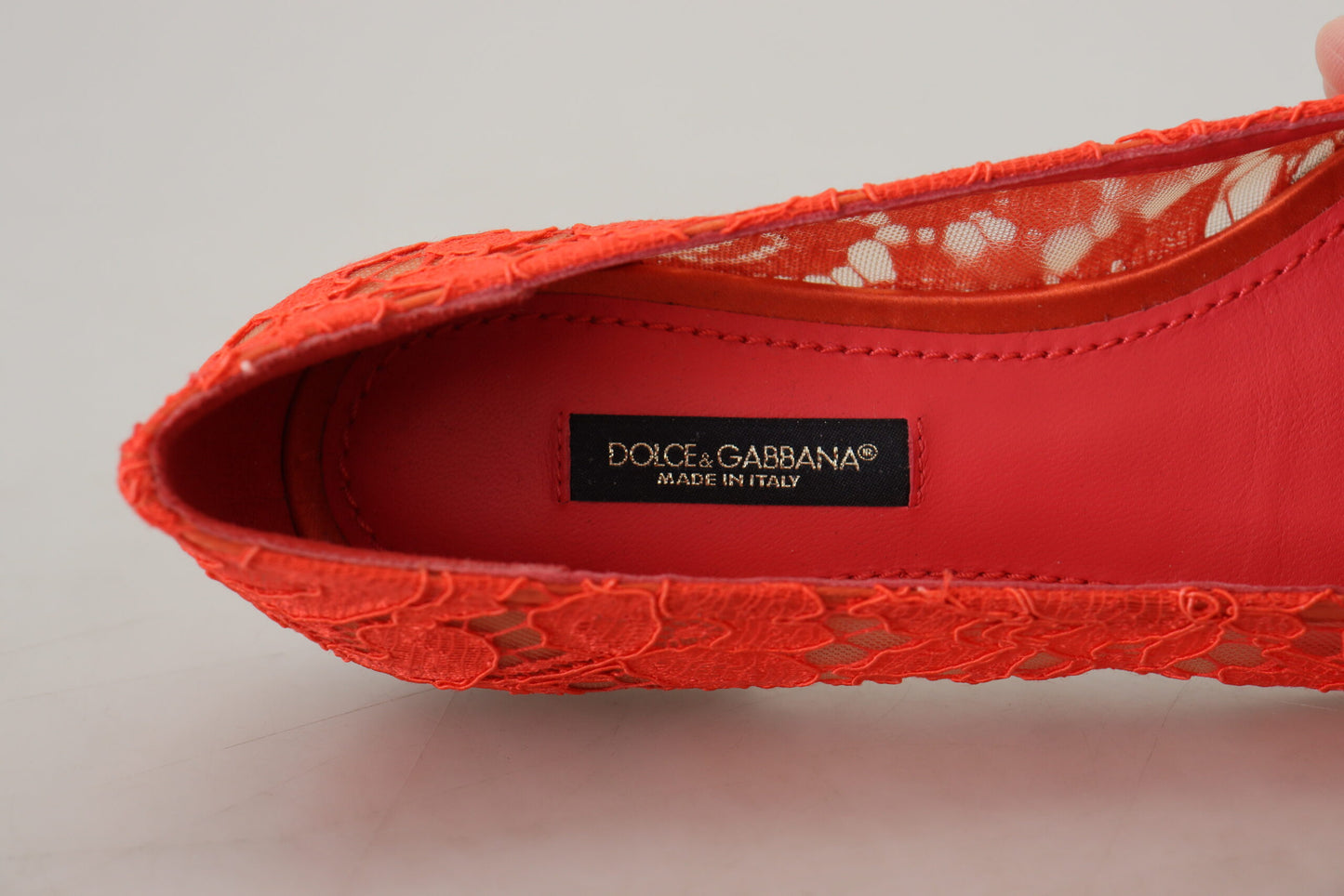 Dolce & Gabbana – Rote Taormina-Ballerinas mit Spitzenkristallen