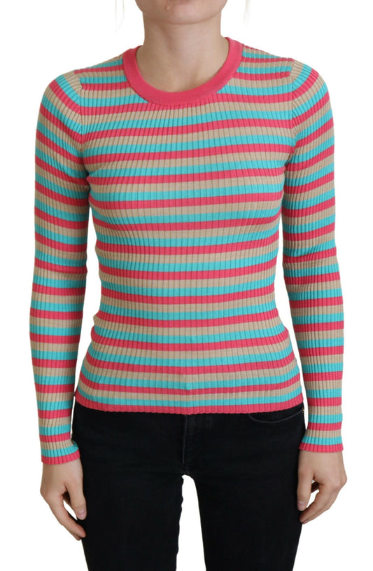 Pull ras du cou multicolore en soie Dolce & Gabbana