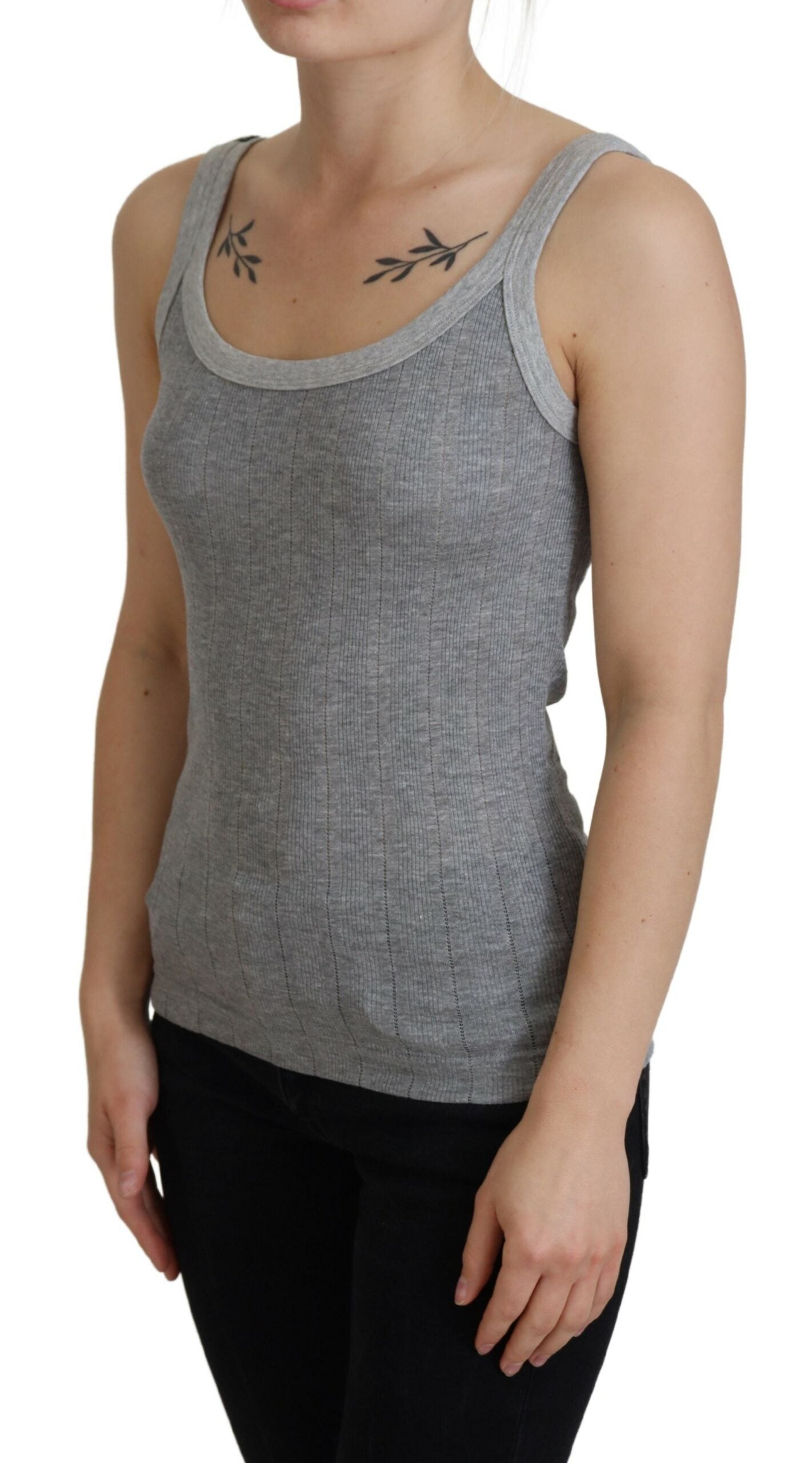 T-shirt débardeur en coton modal gris Dolce & Gabbana