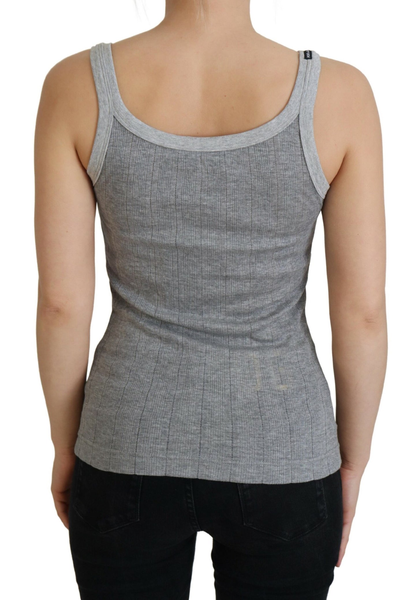 T-shirt débardeur en coton modal gris Dolce & Gabbana