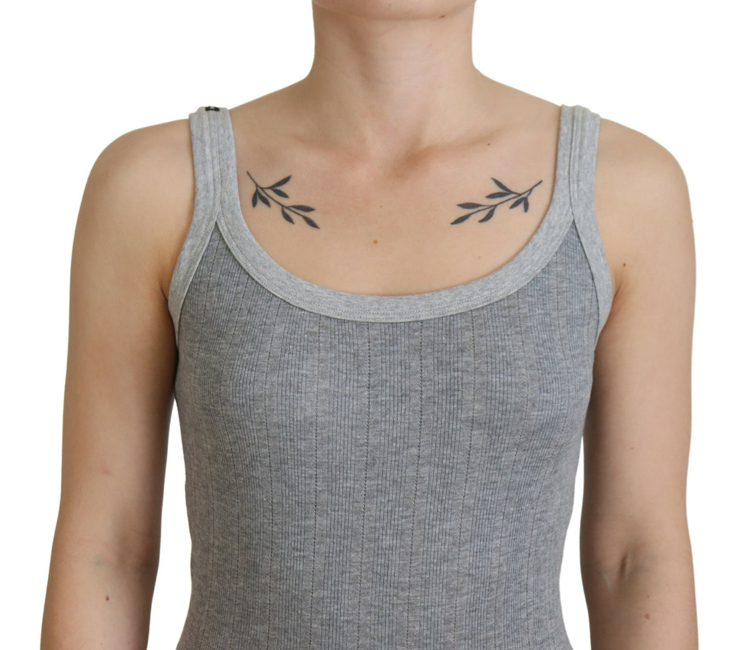 T-shirt débardeur en coton modal gris Dolce & Gabbana