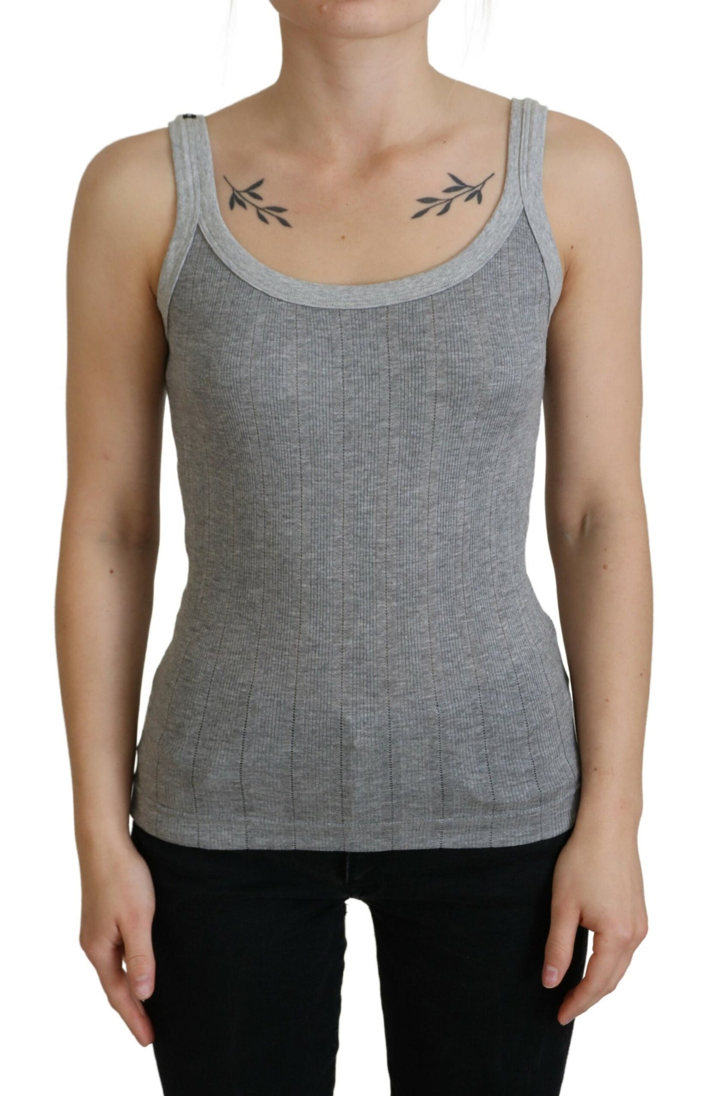T-shirt débardeur en coton modal gris Dolce & Gabbana