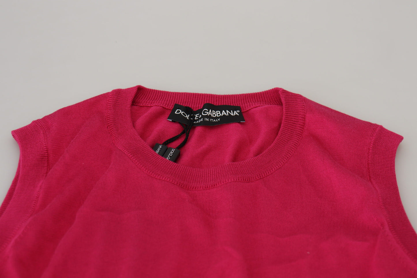 Débardeur ras du cou en soie rose Dolce & Gabbana