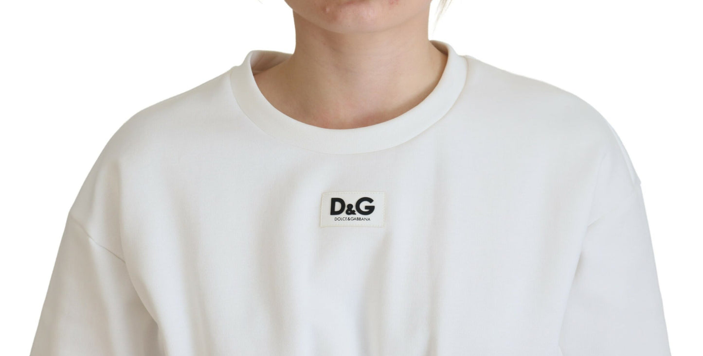 Dolce & Gabbana – Weißes T-Shirt aus Stretch-Baumwolle mit Korsett