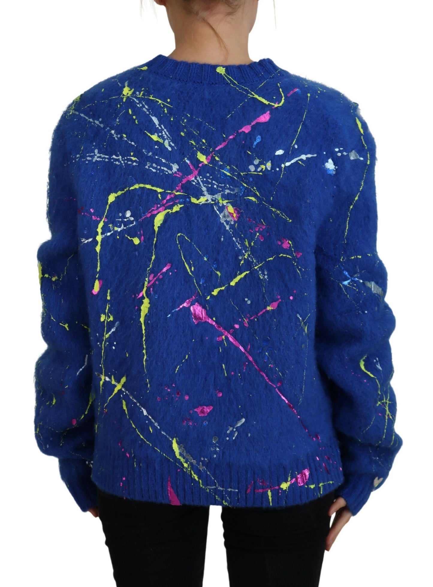 Pull cardigan en mohair bleu Dolce & Gabbana