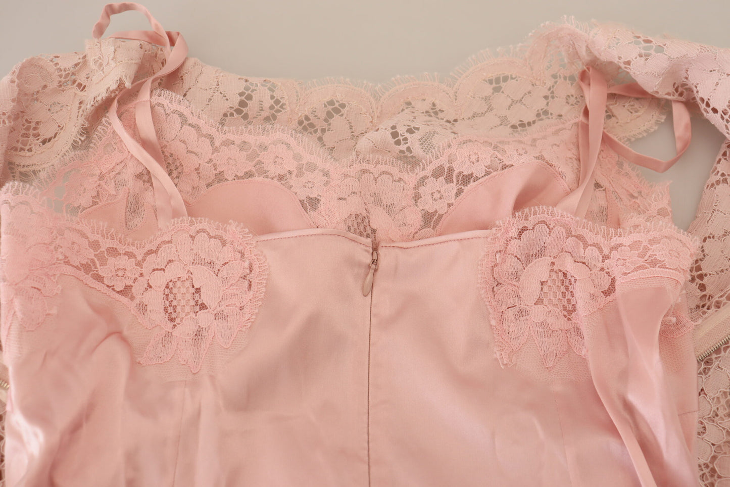 Dolce & Gabbana, rosafarbenes, ärmelloses Tanktop aus geblümter Spitze