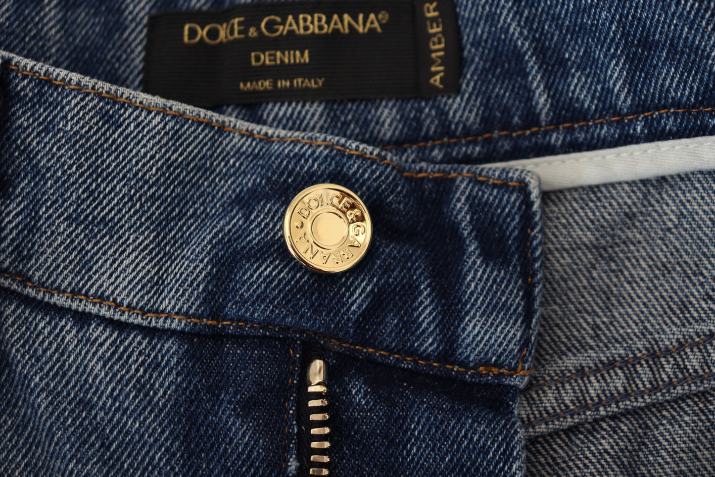 Jean skinny en coton bleu déchiré Dolce & Gabbana