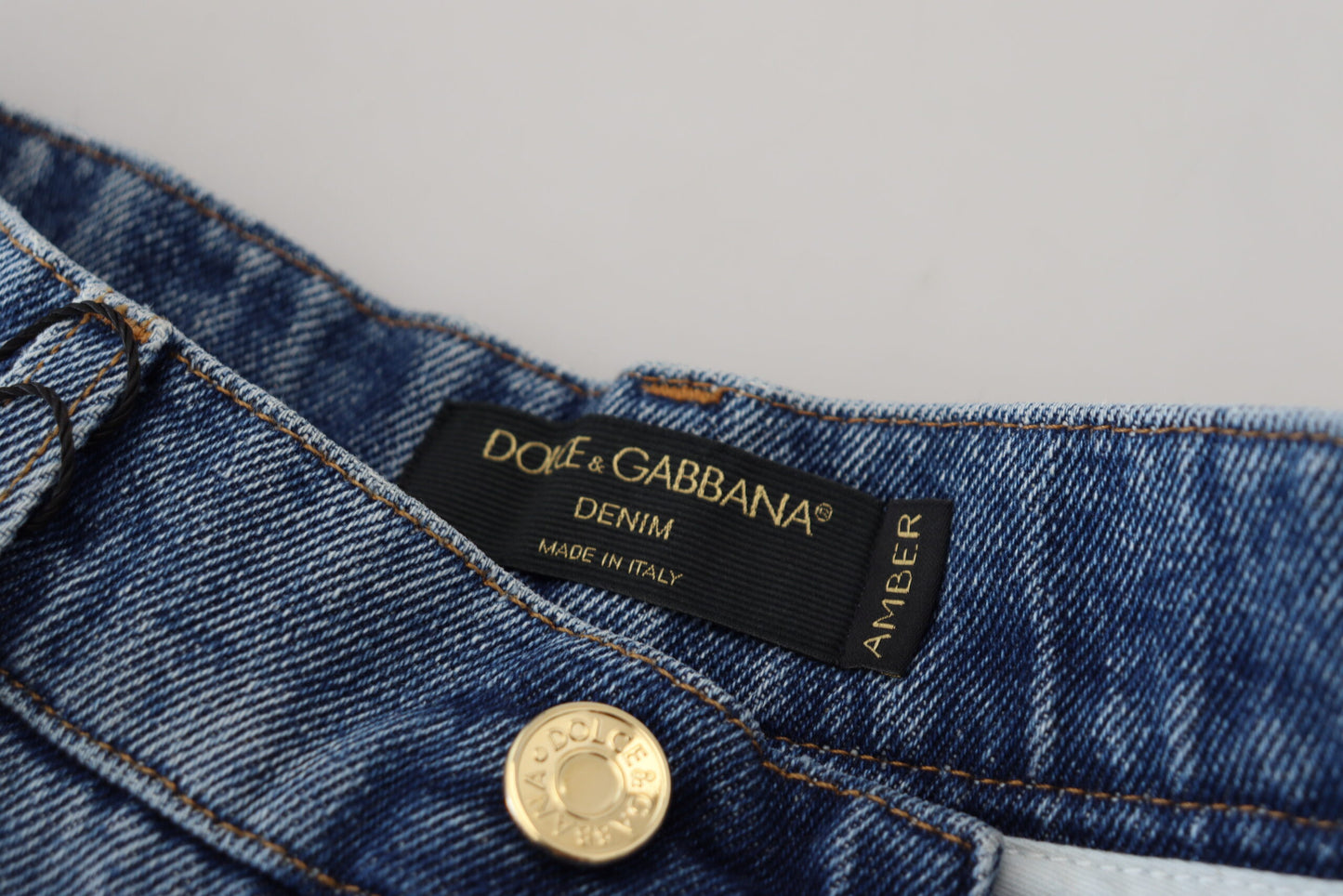 Jean skinny en coton bleu déchiré Dolce & Gabbana