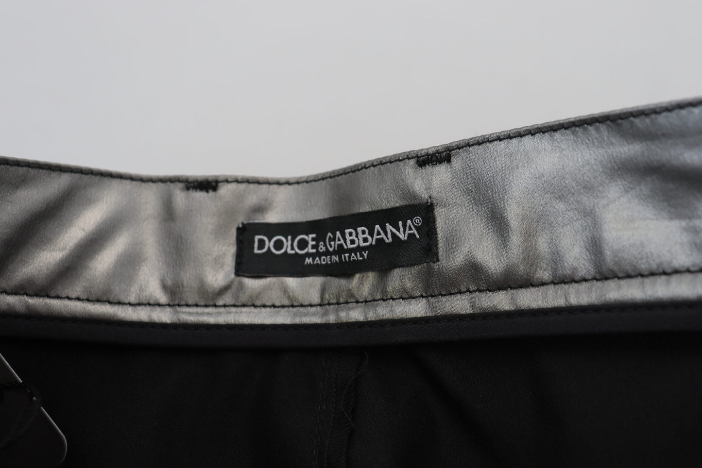 Pantalon skinny taille haute argenté métallisé Dolce & Gabbana