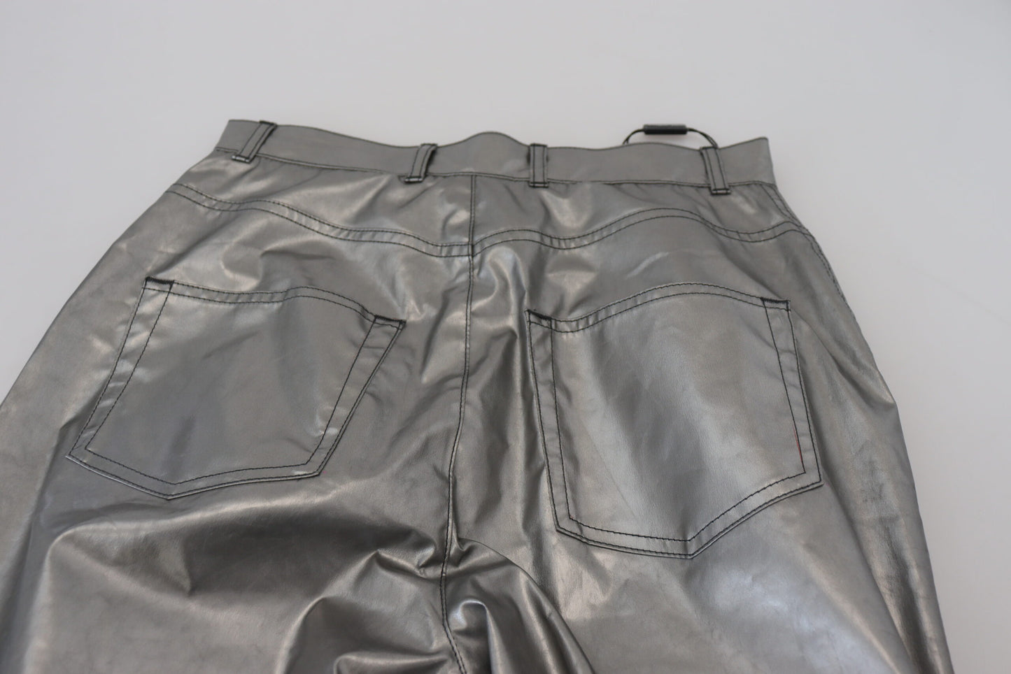 Pantalon skinny taille haute argenté métallisé Dolce & Gabbana