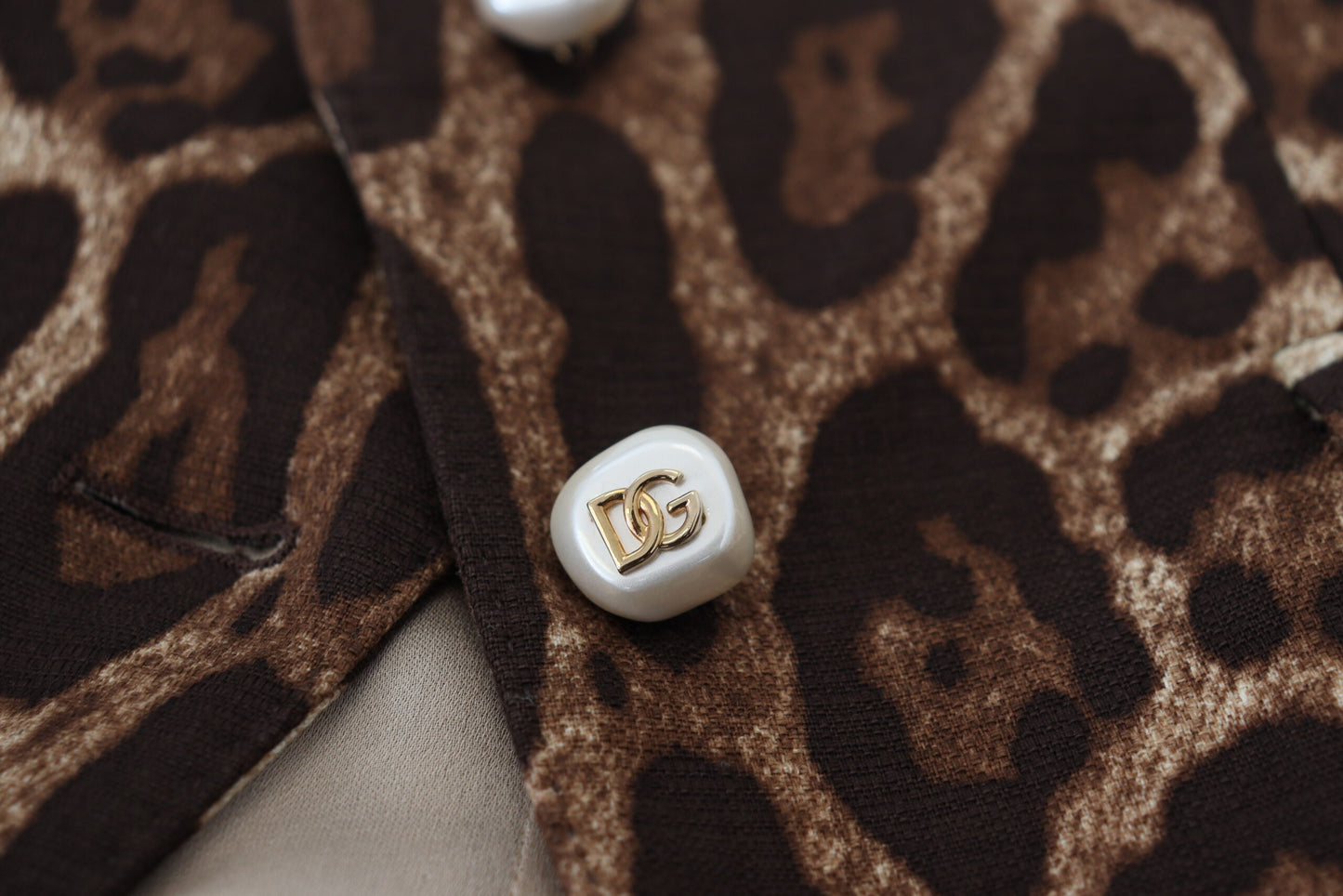 Mini-jupe trapèze en laine à imprimé léopard marron Dolce & Gabbana