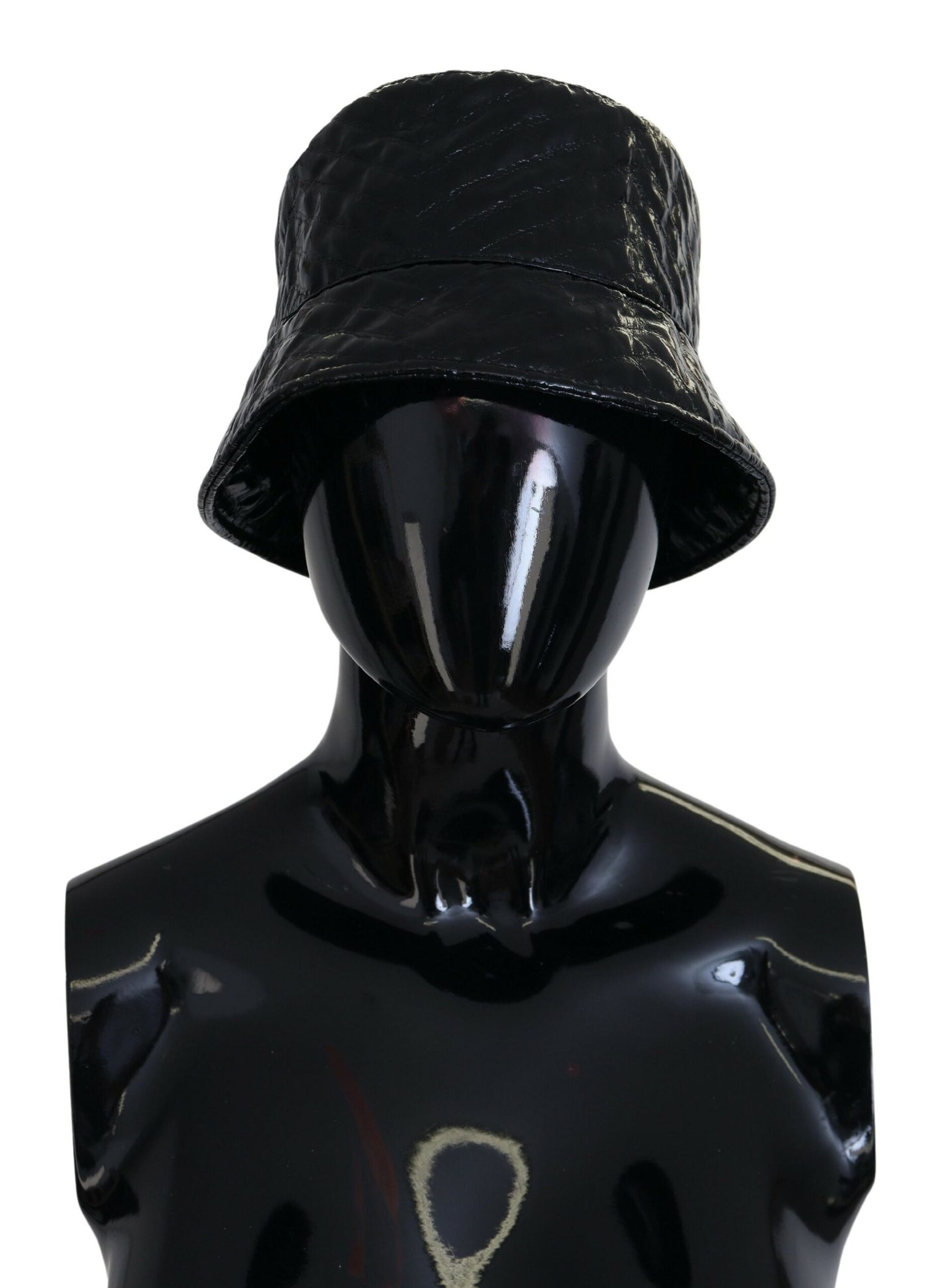 Chapeau bob en similicuir matelassé noir Dolce & Gabbana pour femme