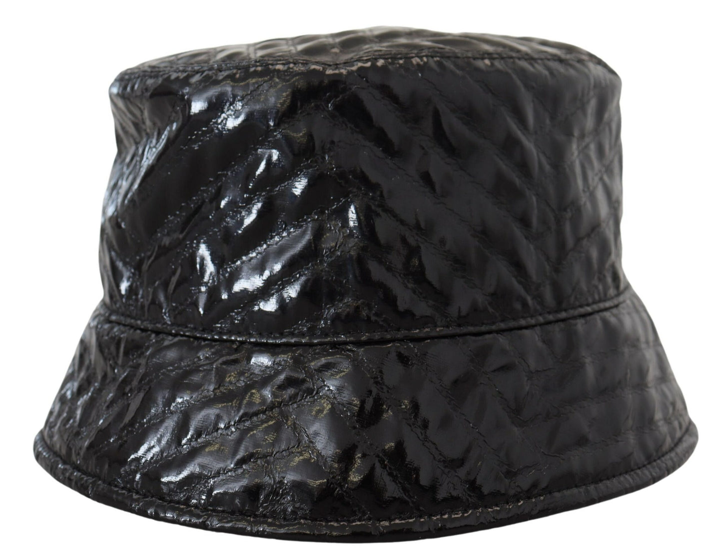 Chapeau bob en similicuir matelassé noir Dolce & Gabbana pour femme