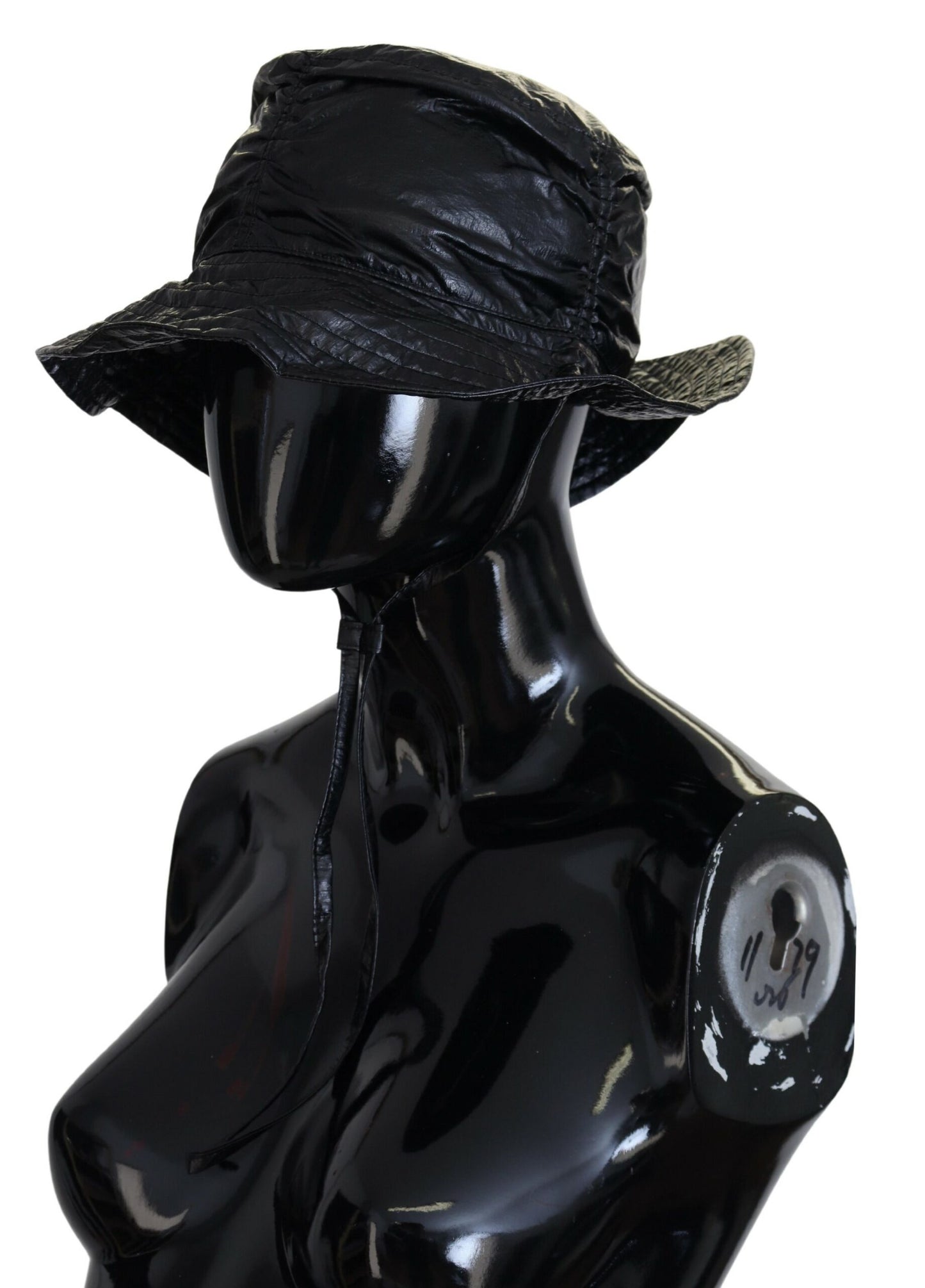 Chapeau bob en similicuir matelassé noir Dolce & Gabbana pour femme